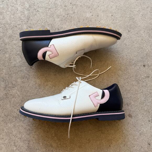 Men\'s G/Fore Quarter G Gallivanter White Blue Pink Leather Golf Shoes Sz 8.5 main image 7